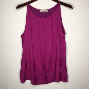 LOFT Purple Tiered Bottom Halter Tank NWT Size L